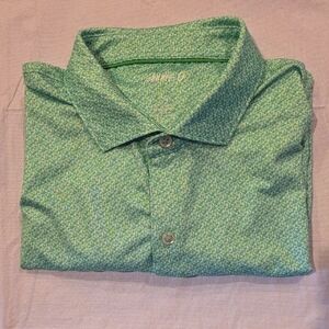 johnnie-O Men's Green Floral Golf Polo UPF 50 Paducah (KY)‎ Country Club Logo L